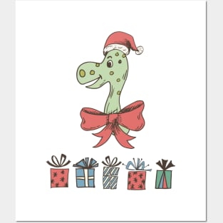 Dinosaur Santa. Posters and Art